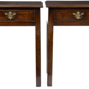 Pair oak side table